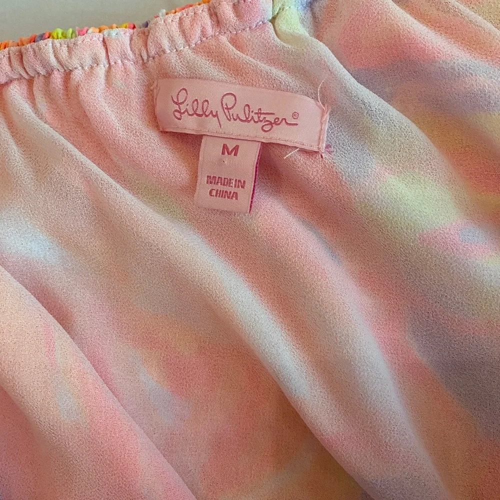 Lilly Pulitzer One Shoulder Dress in Pink and Orange - Picture 5 of 9